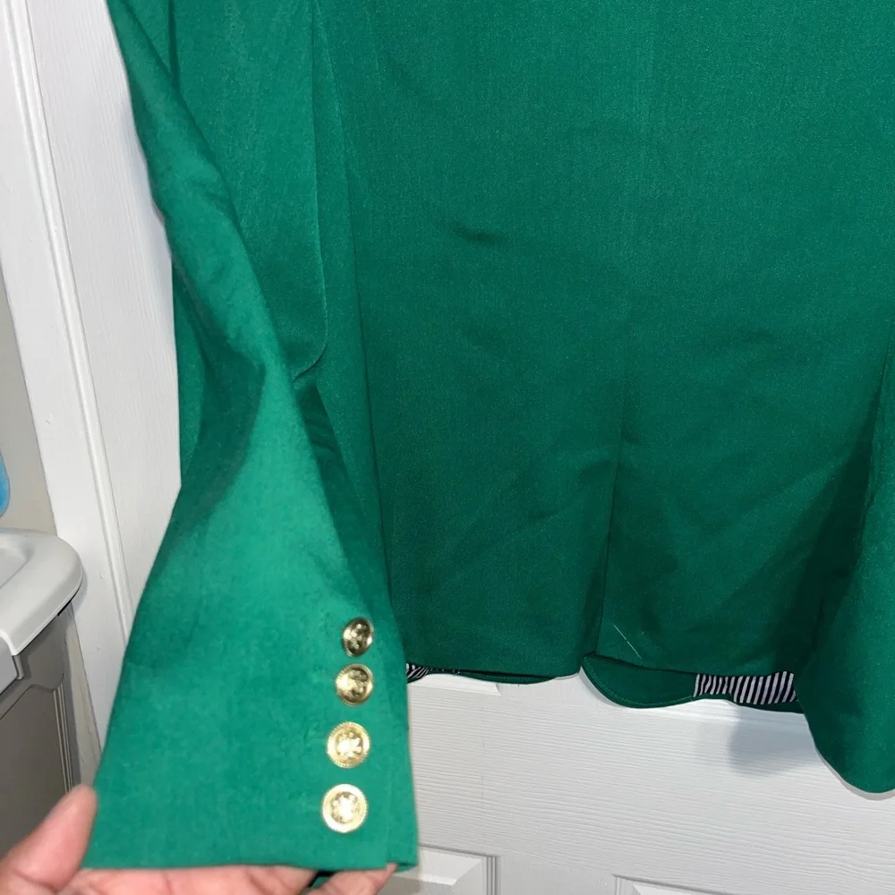 🆕 Eloquii Emerald Blazer with Gold Buttons Sz 16 - Picture 7 of 9